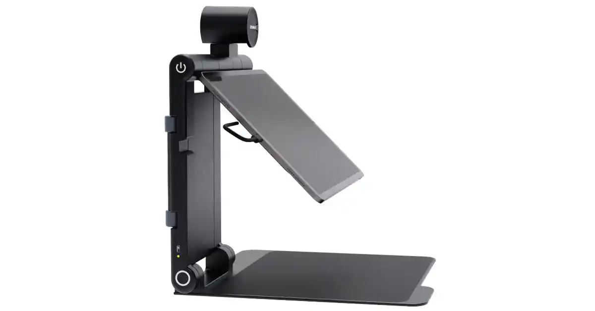 Suporte para tablet com reconhecimento de caracteres OCR, leitura autónoma e câmara de visualização ao longe 