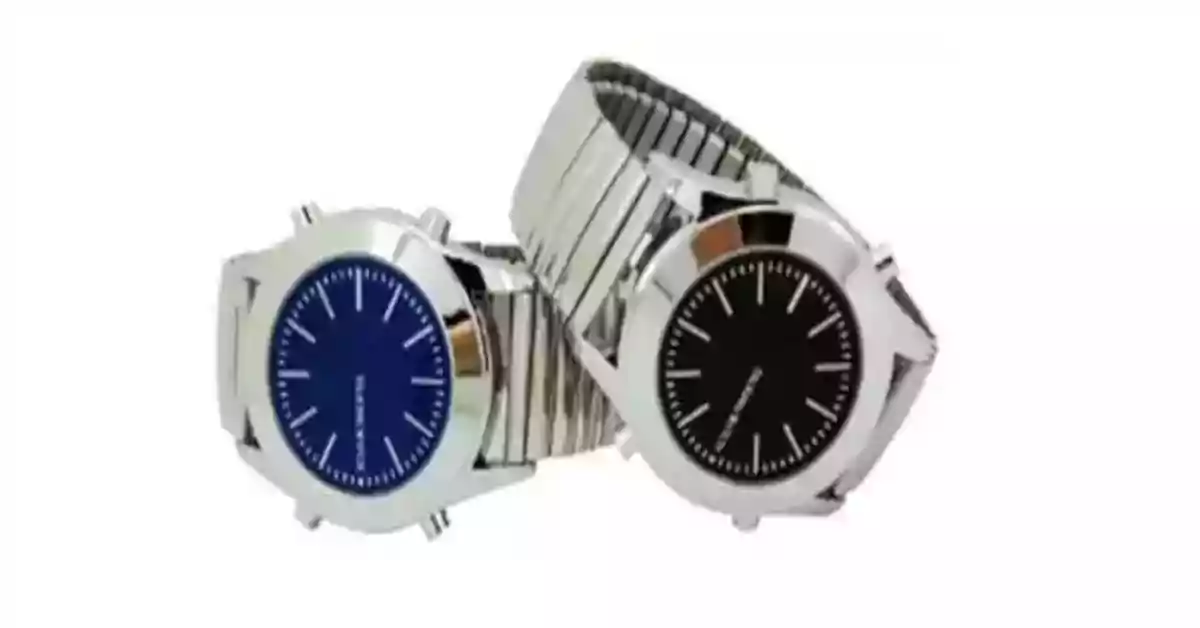 Dois relógios de pulso, caixa metálica cromada redonda, mostrador azul ou preto bracelete metalica