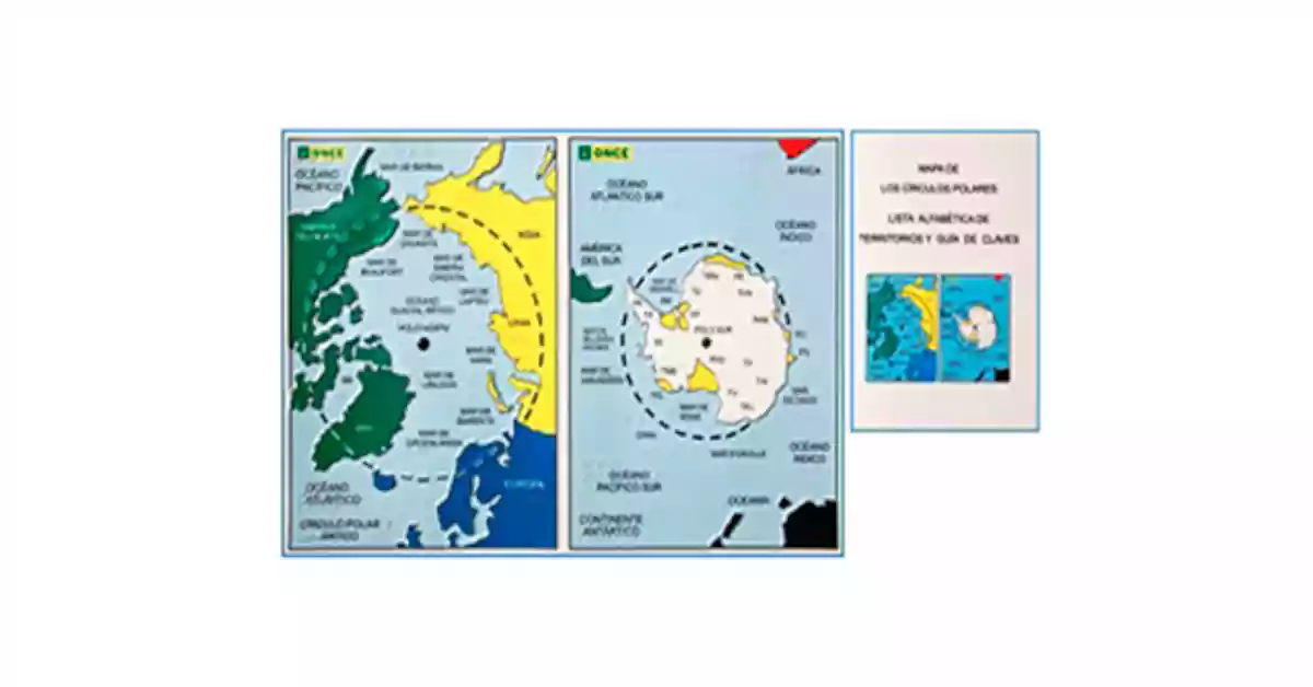 Mapa político dos Círculos Polares colorido