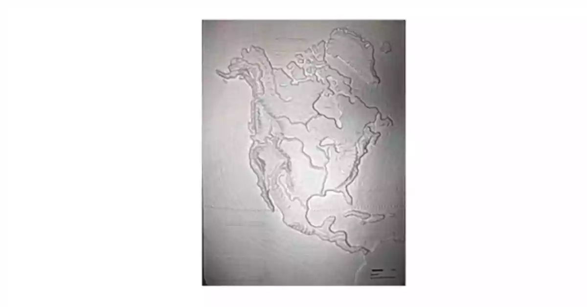 Mapa físico da América do Norte-Central branco