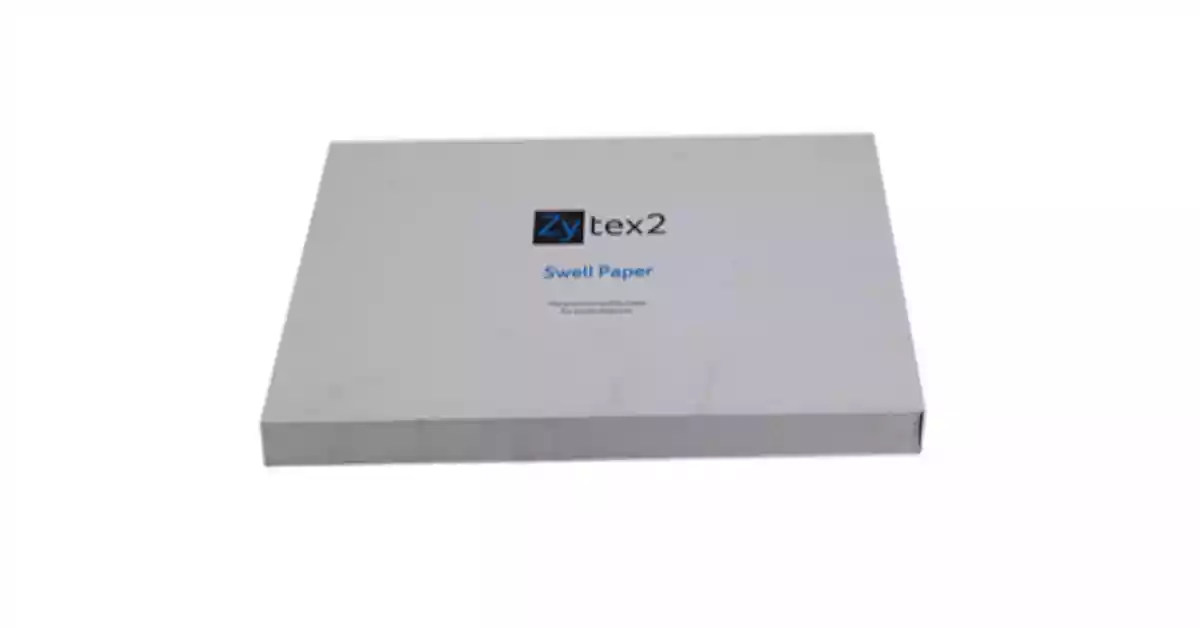 Embalagem de folhas de papel para relevos com a designação Zy tex2 Swell Paper