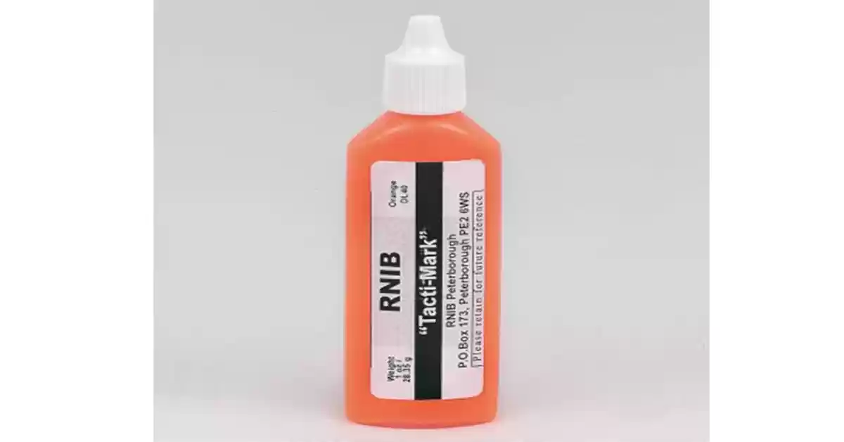 Embalagem de plástico líquido cor de laranja Tacti-Mark