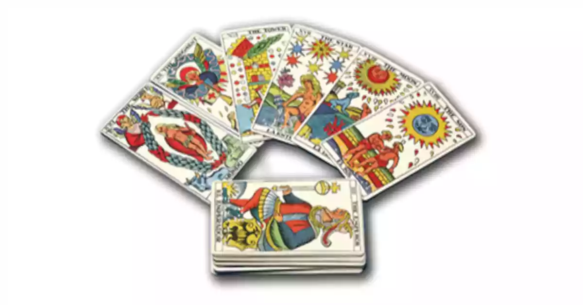 Baralho de cartas de tarot coloridas