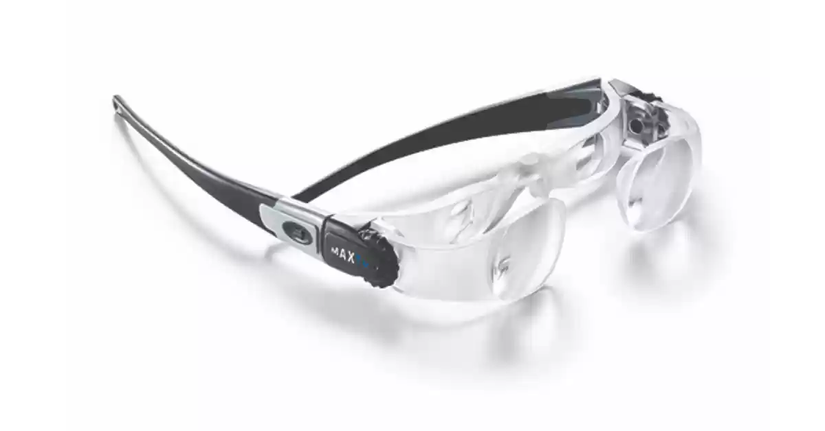 Óculos de Visualização à distância Eschenbach MaxTv com astes pretas e lentes de posição regulável 
