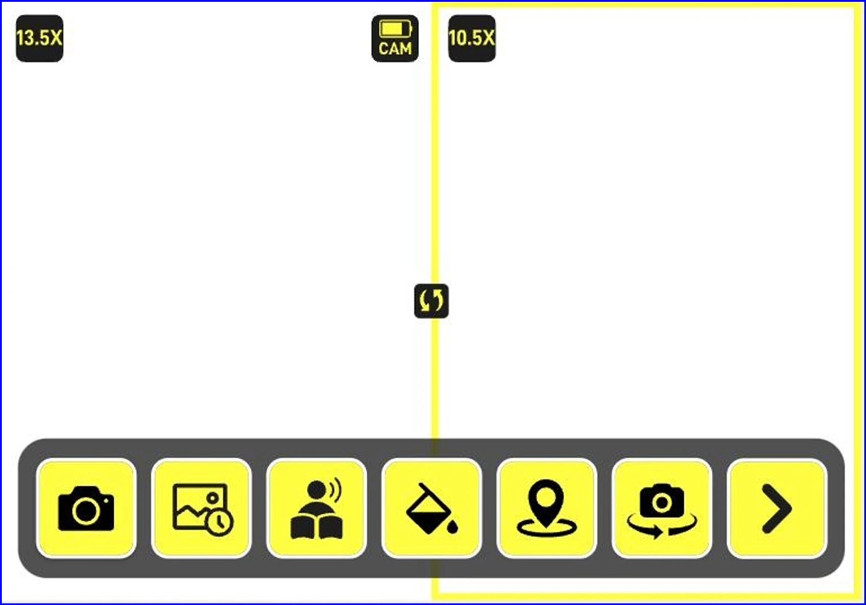 Ecrã com funcionalidade de divisão horizontal