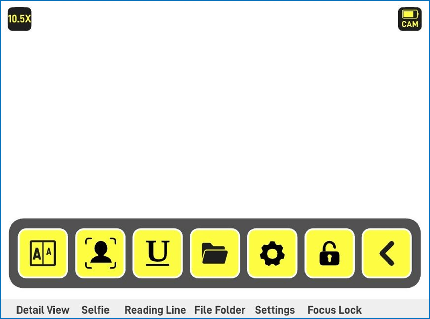 Ecrã da página inicial 2 com o respetivo menu