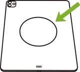 Folha magnética colada nas traseiras da capa do tablet