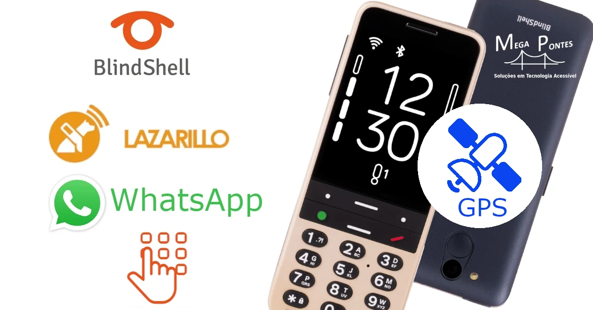 BlindShell Classic 3, telemóvel com teclado físico acessível, ecrã ampliado de alto contraste e GPS
