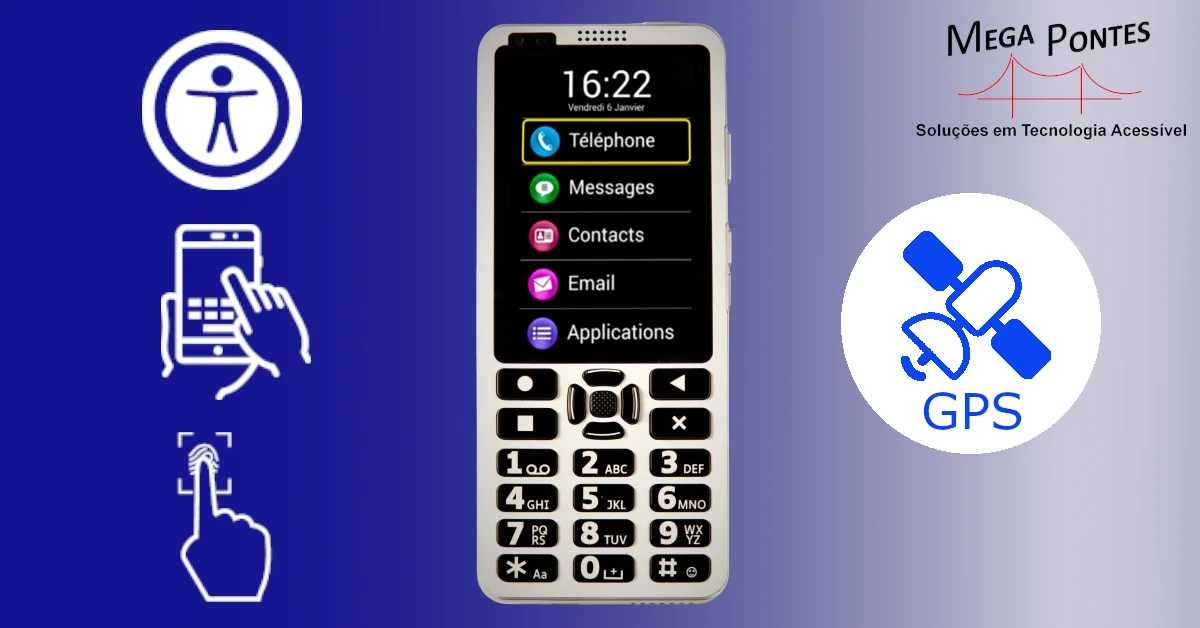 Telemóvel acessível Kapsys SmartVision3 com teclado físico e ecrã tátil