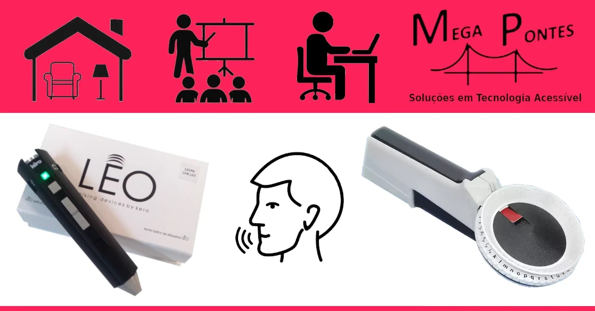 Leitor de etiquetas por voz LEO e máquina DYMO de etiquetagem em Braille