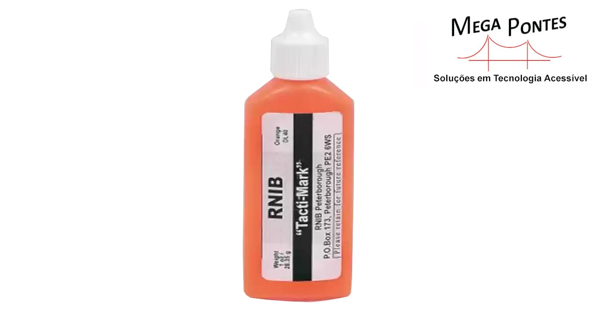 Embalagem de plástico líquido cor de laranja Tacti-Mark