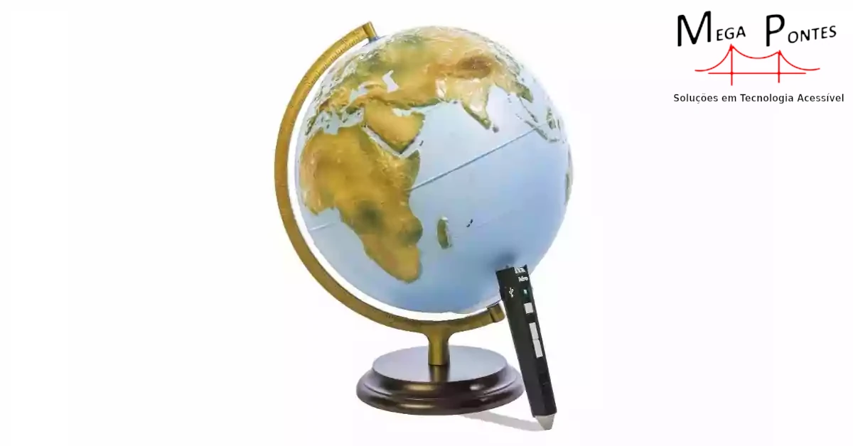 Globo terrestre tátil com etiquetas de voz incorporadas