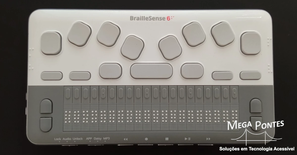 BrailleSense 6 mini, uma linha esteticamente apelativa com botões multimédia estratejicamente colocados