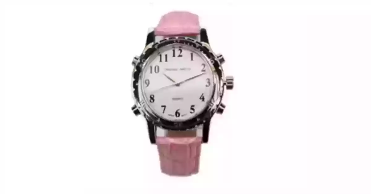 Relógio de pulso com caixa metálica cromada redonda, mostrador branco e bracelete cor de rosa
