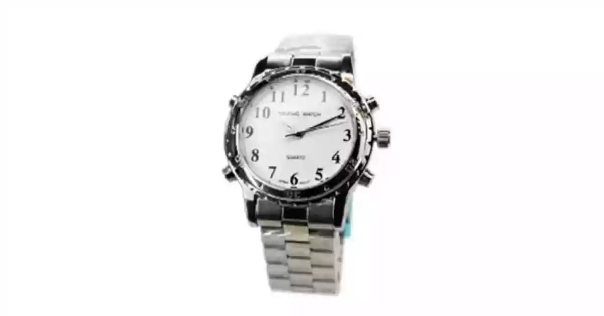 Relógio de pulso com caixa metálica cromada redonda, mostrador branco e bracelete metálica