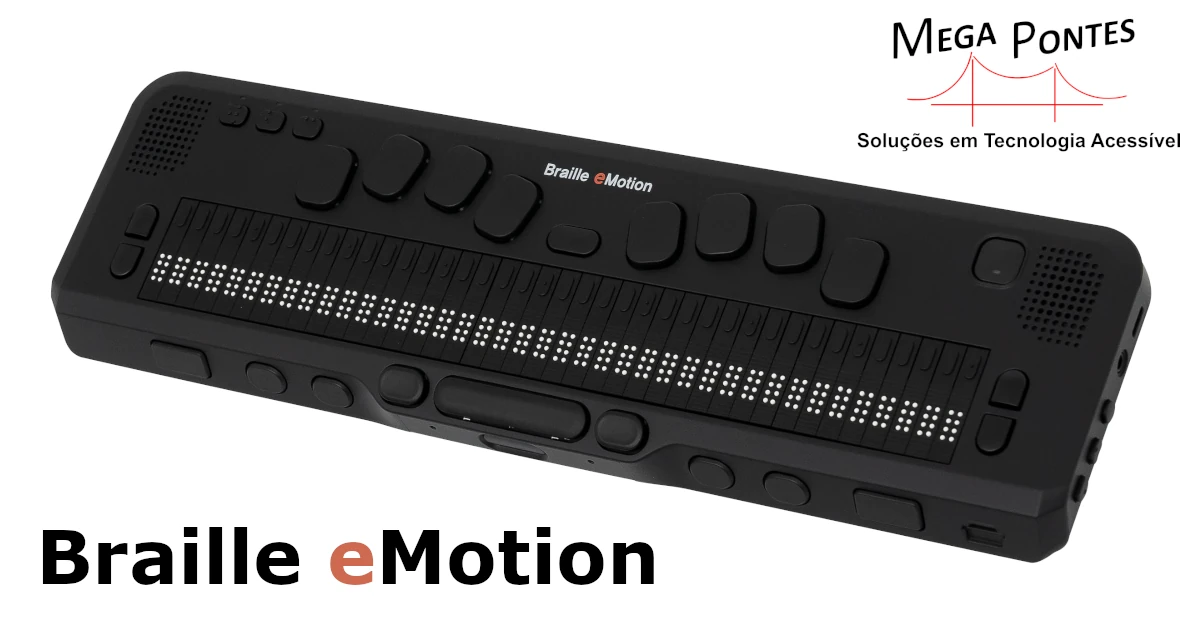 eMotion, linha Braille de 40 células com teclado ergonómico estilo Perkins e aplicações autónomas