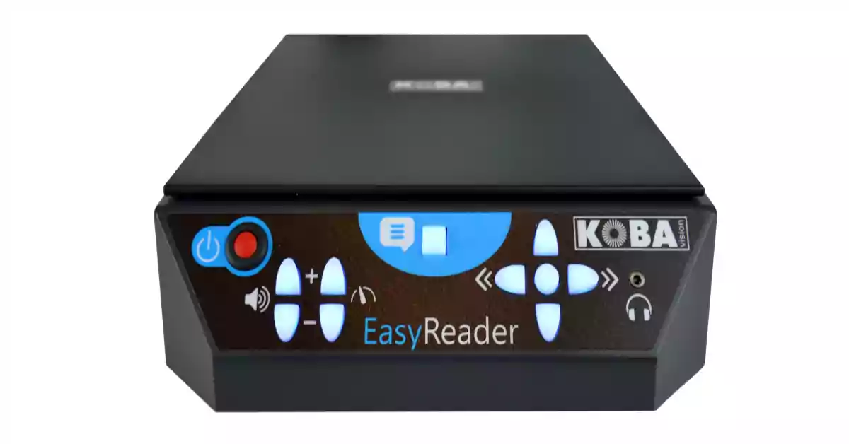 Máquina de leitura de documentos com scanner, botões de regulação e navegação