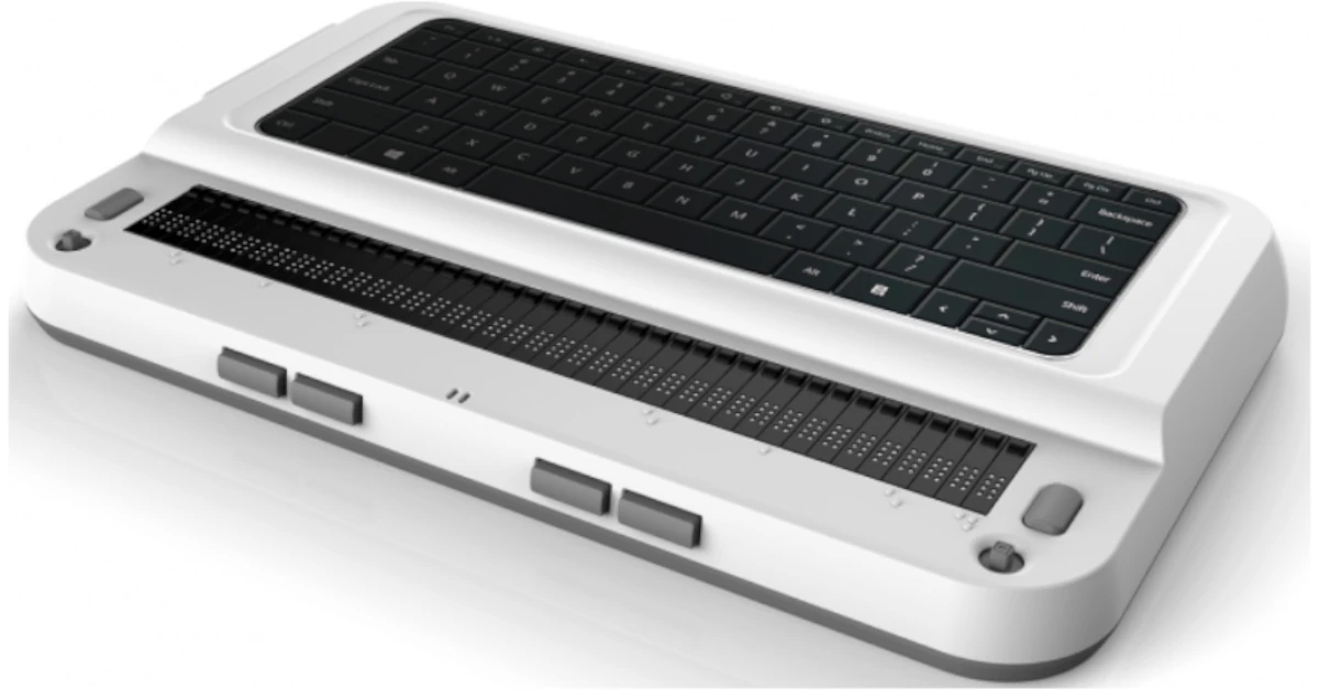 Computador Braille Windows portátil Seika Studio2, com linha Braille de 40 células e teclado QWERTY