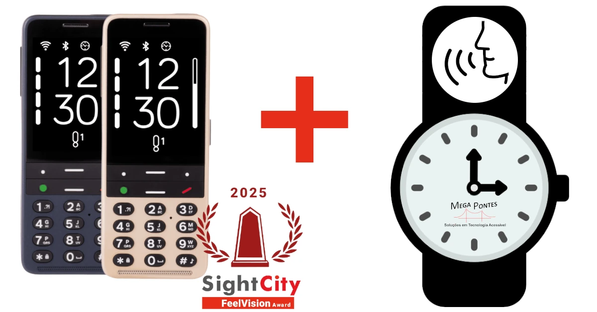 Na compra de um BlindShell Classic 2/3: oferta de um relógio com voz portuguesa