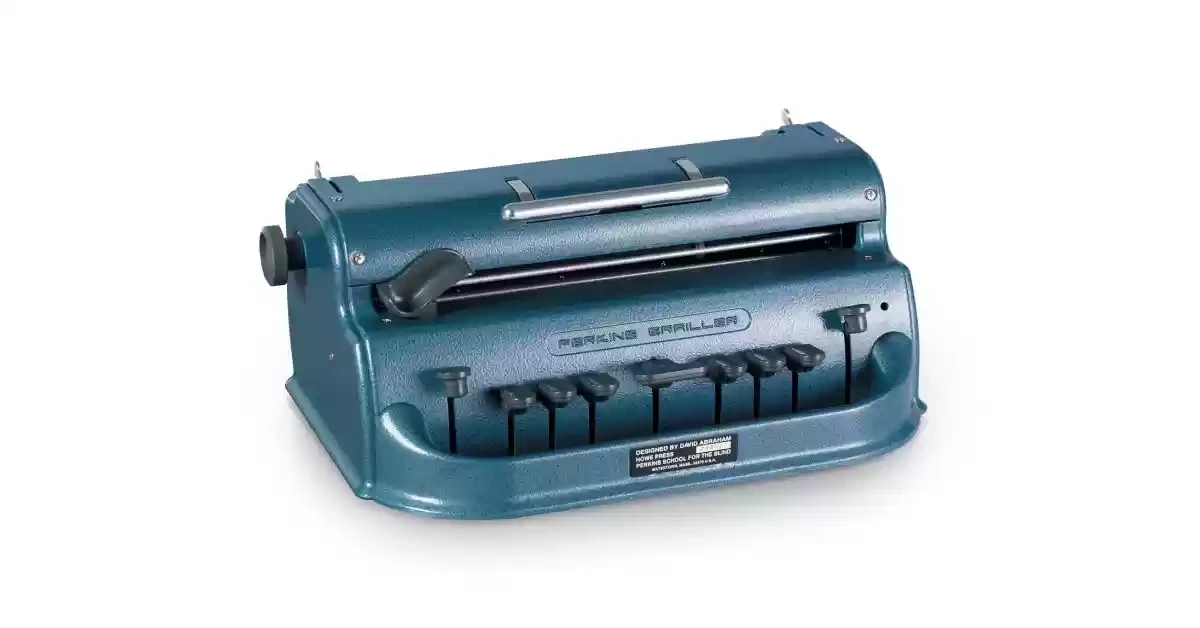 Máquina para Escrita Braille Perkins mecânica azul