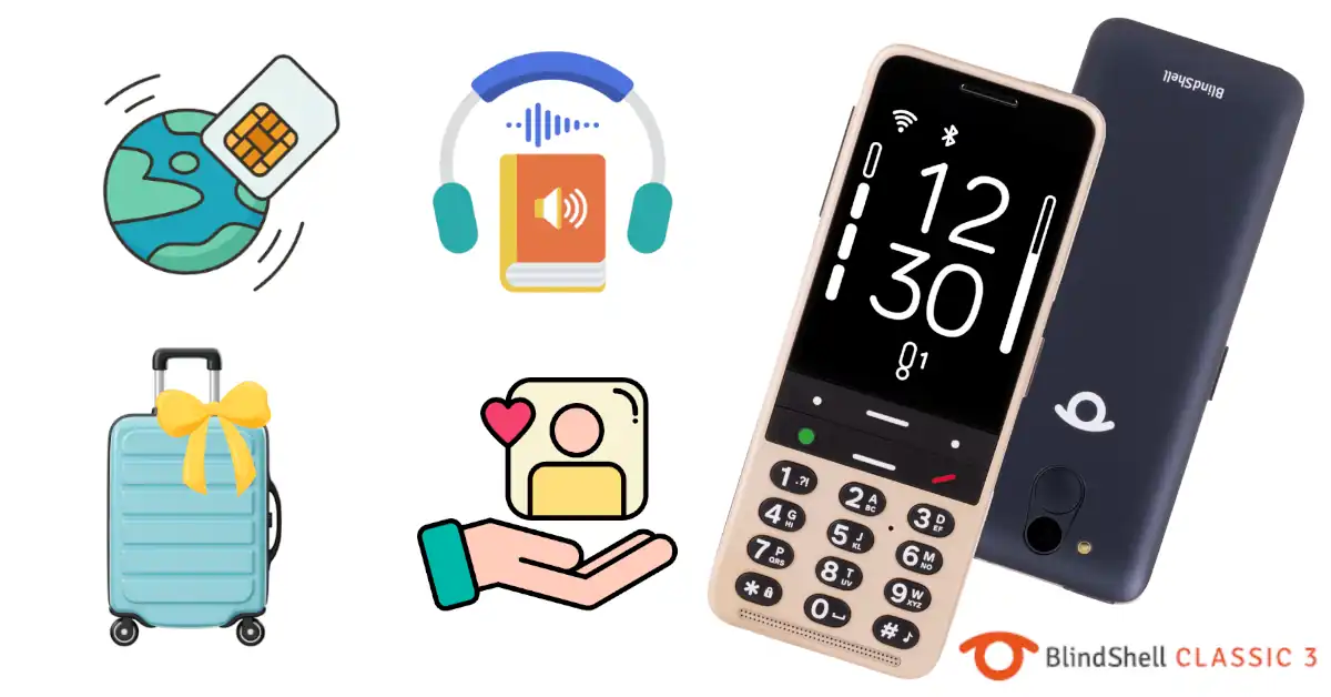 BlindShell Classic 3 com funcionalidades úteis para viajar