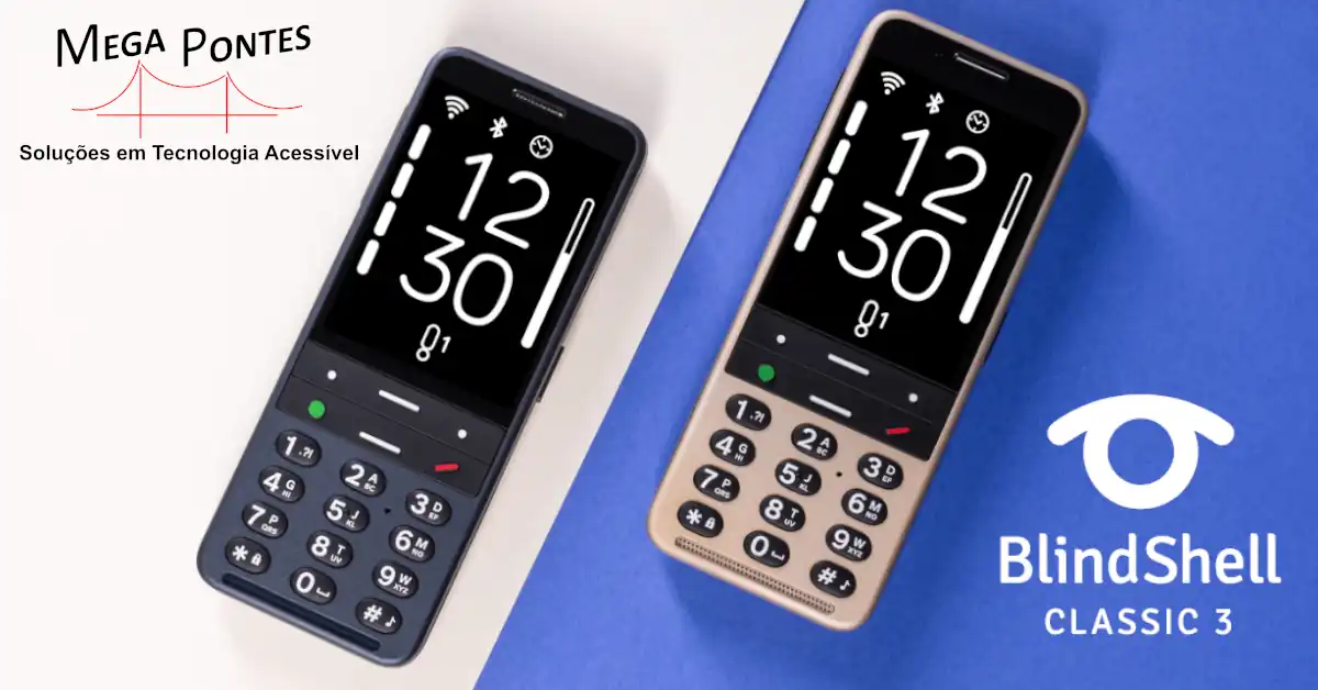 Telefone cor de areia ou azul oceano, ecrã ampliado, alto contraste, teclado com botões grandes acessíveis