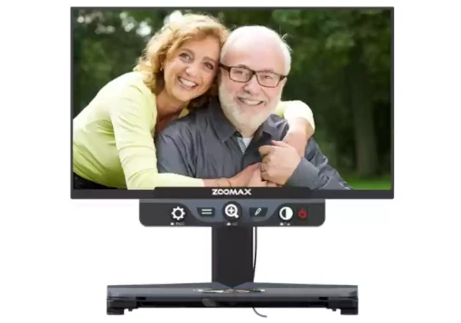 Ampliador de vídeo de mesa Zoomax Luna HD Pro, com ecrã de 24 polegadas e botões de controle grandes