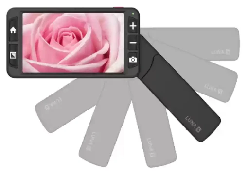 Ampliador portátil digital de 6 polegadas, cor preta e cinza, três botões para controlar, com pega