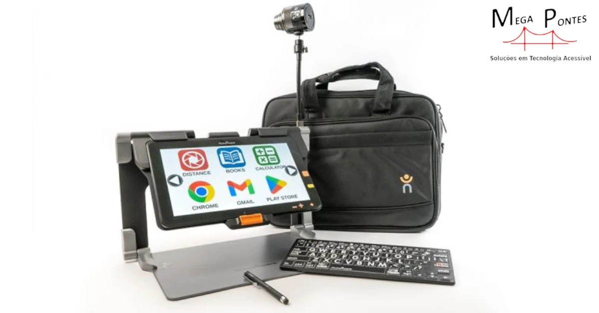 Prodigi Connect 12 com câmara externa, junto a caneta tátil, teclado ampliado e mala de transporte